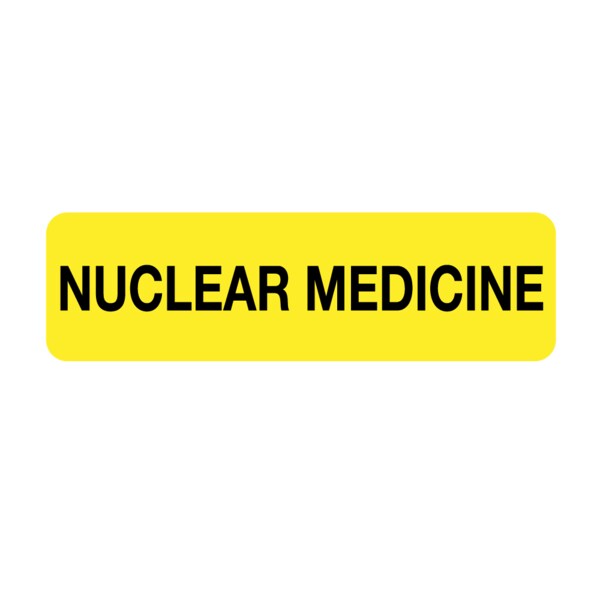Nuclear Medicine Labels - Nuclear Medicine 7/8" x 3" Yellow w/Black